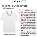 Áo Thun polo Nam Tay Ngắn Có Cổ Owen APV233201 Màu trắng dáng Body Fit chất liệu cotton