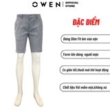 Quần Short Nam Owen SW231920 Sóc Âu màu xám nhạt xước dáng Slim fit chất liệu polyester