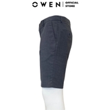 Quần Short Nam Owen SW231921 Sóc Âu màu xám đậm xước dáng Slim fit chất liệu polyester