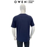 Áo Thun Nam Tay Ngắn Không Cổ Owen TS22368 màu navy dáng freesize vải cotton
