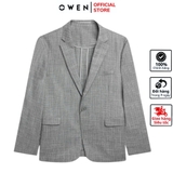 Áo Demi - Blazer Owen BL241357 màu be đậm dáng regular fit 1 cúc tà xẻ hai bên chất liệu TR Spandex