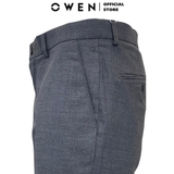 Quần Short Nam Owen SW231921 Sóc Âu màu xám đậm xước dáng Slim fit chất liệu polyester