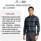Áo Sơ Mi Nam Dài Tay Aristino ALS0480Z màu xanh tím than kẻ