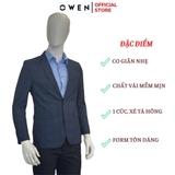 Áo Demi - Blazer Owen BL231705 màu kẻ caro xanh đậm dáng regular fit chất vải polyester