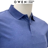 Áo Thun polo Nam Tay Ngắn Có Cổ Owen APV233214 màu xanh trơn dáng body fit chất liệu cotton