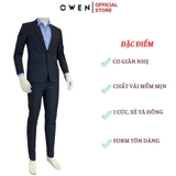 Ves bộ OWEN VES231841 màu navy trơn Dáng Regular Fit chất liệu Knit