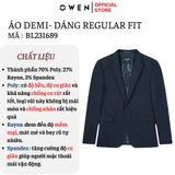 Áo Demi - Blazer Owen BL231689 màu xanh navy kẻ chìm dáng regular fit chất vải polyester