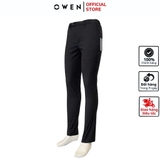 Quần Tây Nam Owen QV242715 màu đen dáng slimfit cạp tăng đơ chất liệu Spandex