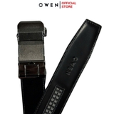 Thắt Lưng Nam Owen BELT232635 Dây Da Màu Đen Mặt Khóa Trượt Tự Động màu đen Chất Liệu Da Bò Thật