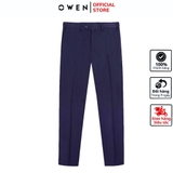 Quần Tây Nam Owen QS232454 Màu xanh navy trơn dáng ôm slim fit 1 cạp Chất liệu Nano