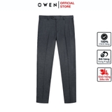 Quần Tây Nam Owen QST242805 màu xám đậm dáng slimfit cạp tăng đơ chất liệu Spandex