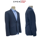 Áo Demi - Blazer Owen BL241351 màu xanh đậm dáng regular fit 1 cúc tà xẻ hai bên chất liệu TR Spandex
