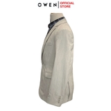 Áo Demi - Blazer Owen BL241356 màu be nhạt dáng suông regular fit 1 cúc tà xẻ 2 bên chất liệu TR spandex