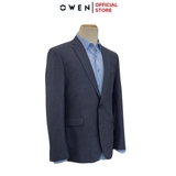 Ves bộ OWEN VES242717 màu xanh nhạt dáng slimfit, 1 khuy, xẻ tà 2 bên chất liệu TR Spandex