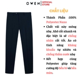 Quần Tây Nam Owen QST242822 Màu xám đậm kẻ caro chìm Dáng Slimfit cạp tăng đơ Chất liệu Nano