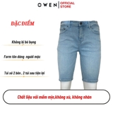 Quần Short Nam Owen SJ231822 sóc Jean màu xanh nhạt  chất liệu denim cotton spandex