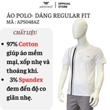 Áo Thun Polo Nam Cổ Bẻ Aristino APS048AZ Màu Trắng 6 kẻ Jacquard