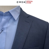 Áo Demi - Blazer Owen BL241351 màu xanh đậm dáng regular fit 1 cúc tà xẻ hai bên chất liệu TR Spandex