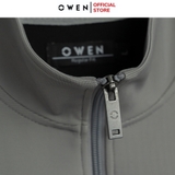 Bộ mặc nhà OWEN BMN241329 màu xám  dáng reguler fit cổ 3 phân kéo khóa bo chun gấu tay chất liệu Poly spandex
