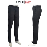 Quần Tây Nam Owen QST242822 Màu xám đậm kẻ caro chìm Dáng Slimfit cạp tăng đơ Chất liệu Nano