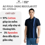 Áo Thun Polo Nam Cổ Bẻ Aristino APS056AZ Màu Xanh tím than 25 kẻ Jacquard