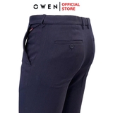 Quần Tây Nam Owen QS232454 Màu xanh navy trơn dáng ôm slim fit 1 cạp Chất liệu Nano
