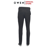 Quần Tây Nam Owen QST242822 Màu xám đậm kẻ caro chìm Dáng Slimfit cạp tăng đơ Chất liệu Nano