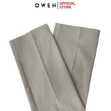 Quần Kaki Nam Owen QKS241326 màu xám đậm dáng ôm slim fit 2 cạp chất liệu poly recycled (Renu)