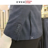 Áo Demi - Blazer Owen BL231705 màu kẻ caro xanh đậm dáng regular fit chất vải polyester