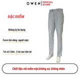Quần Tây Nam Owen QTJ242819 màu xám nhạt dáng suông rộng J-form cạp tăng đơ chất liệu nano poly