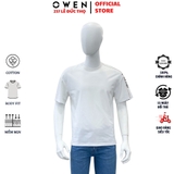 Áo Thun Nam Tay Ngắn Không Cổ Owen TS22369 màu trắng dáng freesize vải cotton