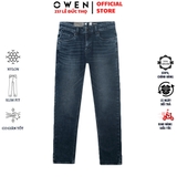 Quần Jean Nam Owen Quần Bò Nam QJS231895 màu xanh đậm trơn dáng slim fit chất liệu denim cotton spandex