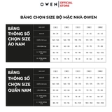 Bộ mặc nhà OWEN BMN241329 màu xám  dáng reguler fit cổ 3 phân kéo khóa bo chun gấu tay chất liệu Poly spandex