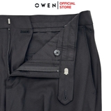 Quần Tây Nam Owen QS242842R màu đen trơn dáng ôm slim fit chất liệu nano