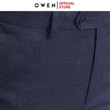 Quần Tây Nam Owen QRT242806 màu xanh xám dáng suông regular fit cạp tăng đơ chất liệu TR spandex