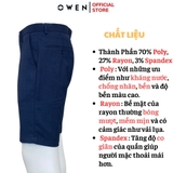 Quần Short Nam Owen SW231922 Sóc Âu màu xanh xước dáng Slim fit chất liệu polyester