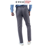 Quần Tây Nam Owen QD220179 Kẻ Caro Ghi Đậm Dáng Trendy Vải Polyester