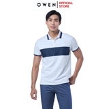 Áo Thun polo Nam Tay Ngắn Có Cổ Owen APV231375 màu trắng dáng body fit vải cotton