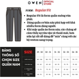 Quần Tây Nam Owen QRT242806 màu xanh xám dáng suông regular fit cạp tăng đơ chất liệu TR spandex