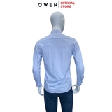 Áo Sơ Mi Nam Tay Dài Owen AR240748DT màu xanh nhạt dáng reguler fit chất liệu Knit