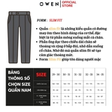 Quần tây nam owen QS23444 Màu navy kẻ xanh Dáng Slim Fit Vải Polyester