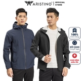Áo khoác gió Aristino AJK005W8 có mũ liền chống nước màu xanh tím than 45