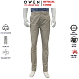 Quần Kaki Nam Owen QKSL231798 màu be trơn dáng slim fit chất liệu CVC Spandex