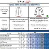 Áo Sơ Mi Nam Tay Dài Owen AR240580DT màu xanh dương dáng suông regular fit tà lượng có túi Chất liệu Bambo poly