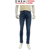 Quần Jean Nam Owen Quần Bò Nam QJS231895 màu xanh đậm trơn dáng slim fit chất liệu denim cotton spandex