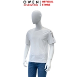 Áo Thun Nam Tay Ngắn Không Cổ Owen TS22369 màu trắng dáng freesize vải cotton