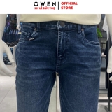 Quần Jean Nam Owen Quần Bò Nam QJS231895 màu xanh đậm trơn dáng slim fit chất liệu denim cotton spandex