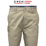 Quần Kaki Nam Owen QKSL231798 màu be trơn dáng slim fit chất liệu CVC Spandex