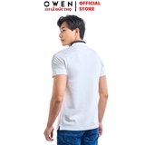 Áo Thun polo Nam Tay Ngắn Có Cổ Owen APT231405 màu trắng dáng body fit vải cotton