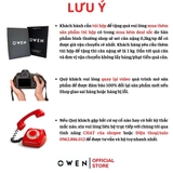 Thắt Lưng Nam Owen BELT233286 dây da màu nâu Mặt Khóa Trượt Tự Động màu đen Chất Liệu Da Bò Thật
